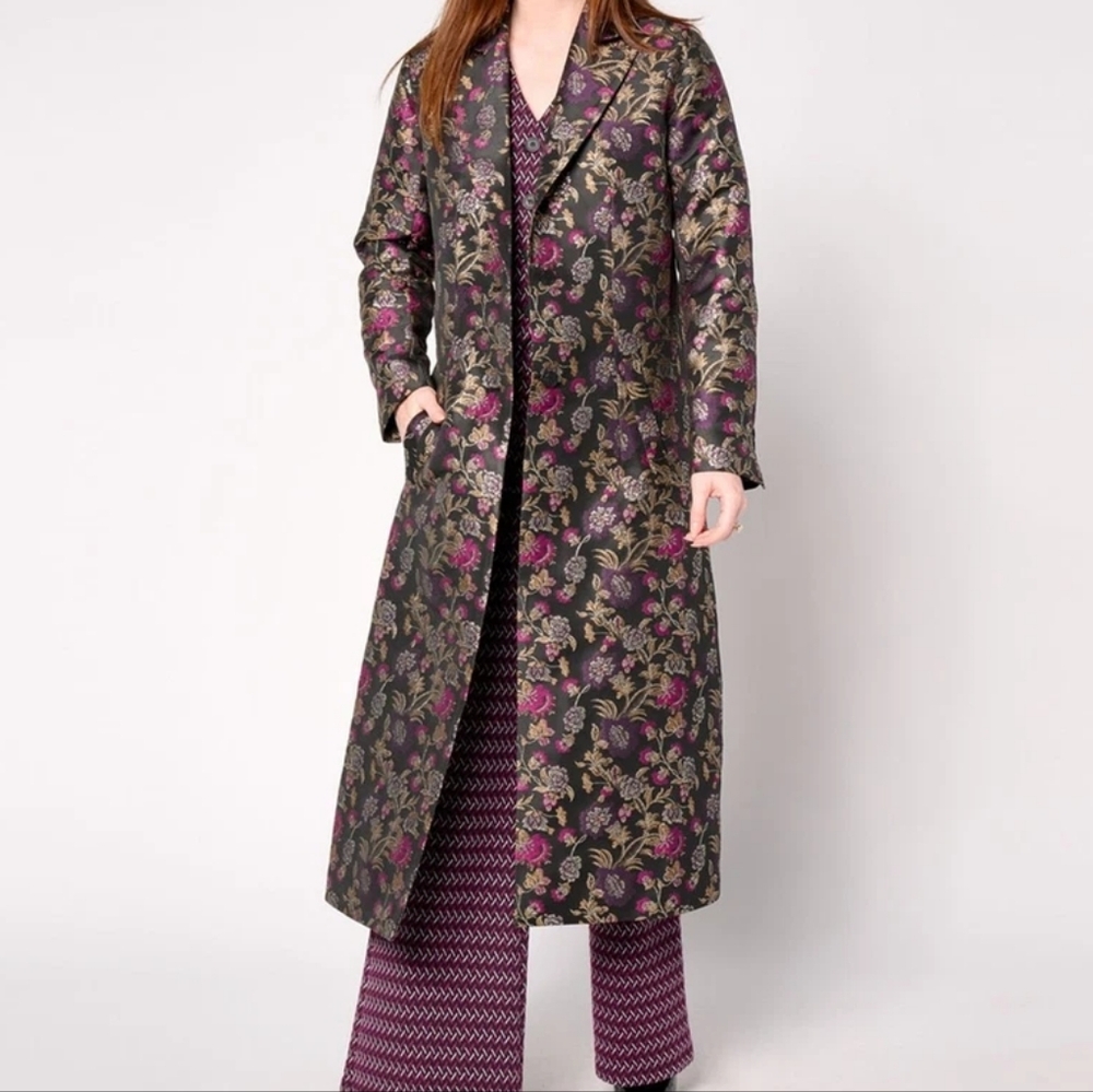 by Stacy London Floral Brocade Topcoat XSP